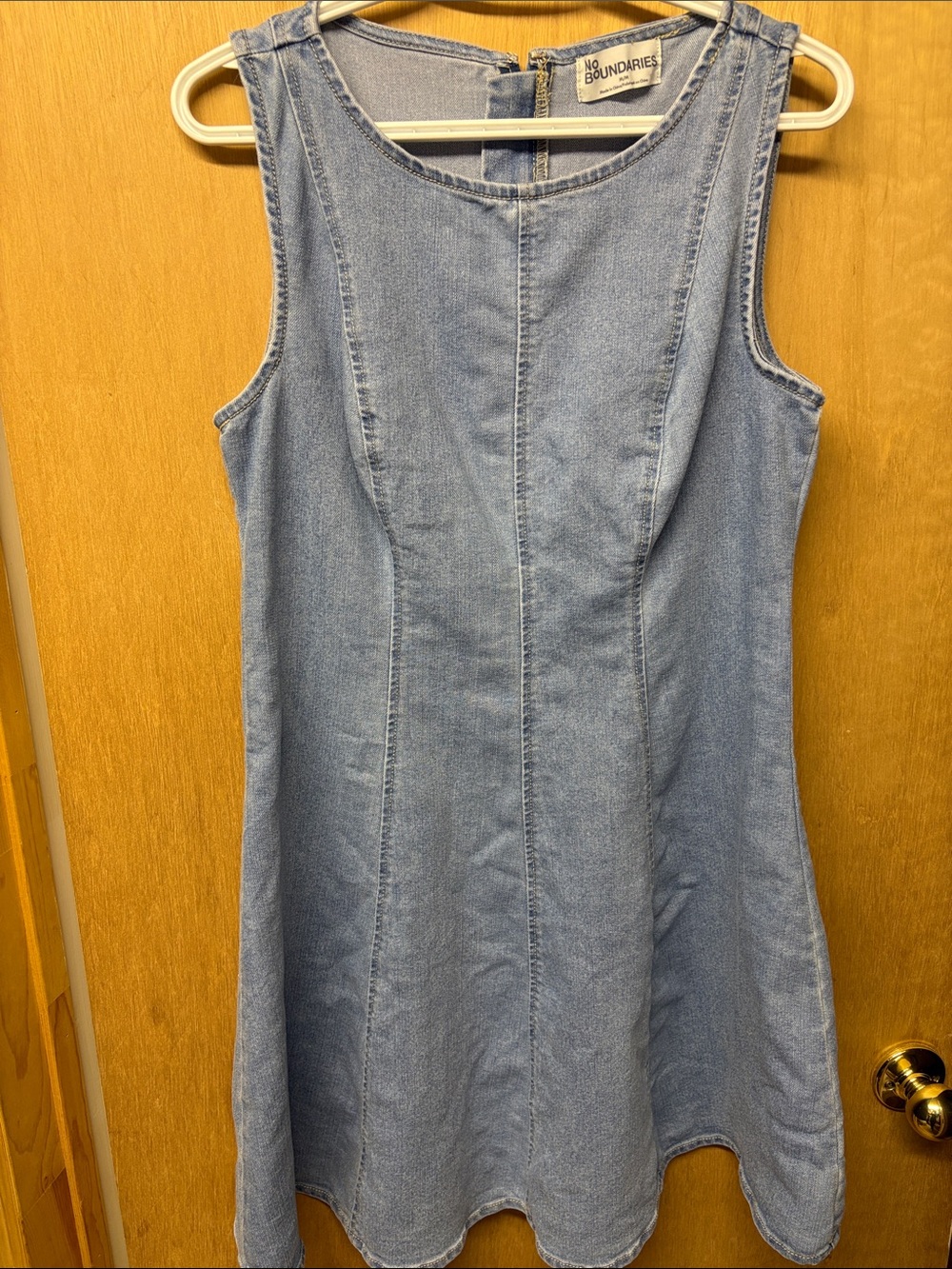 No Boundaries Light Denim Sleeveless A-Line Dress